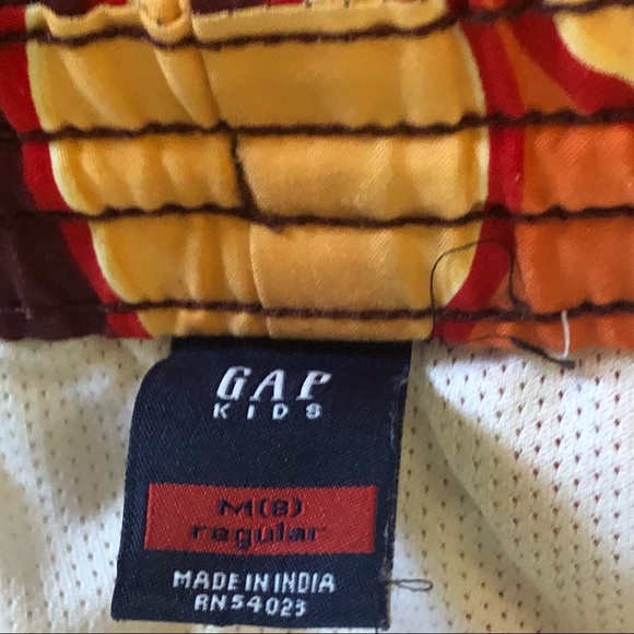 GAP Orange Yellow Hawaiian Beach Surf Board Shorts Medium - Picture 5 of 7